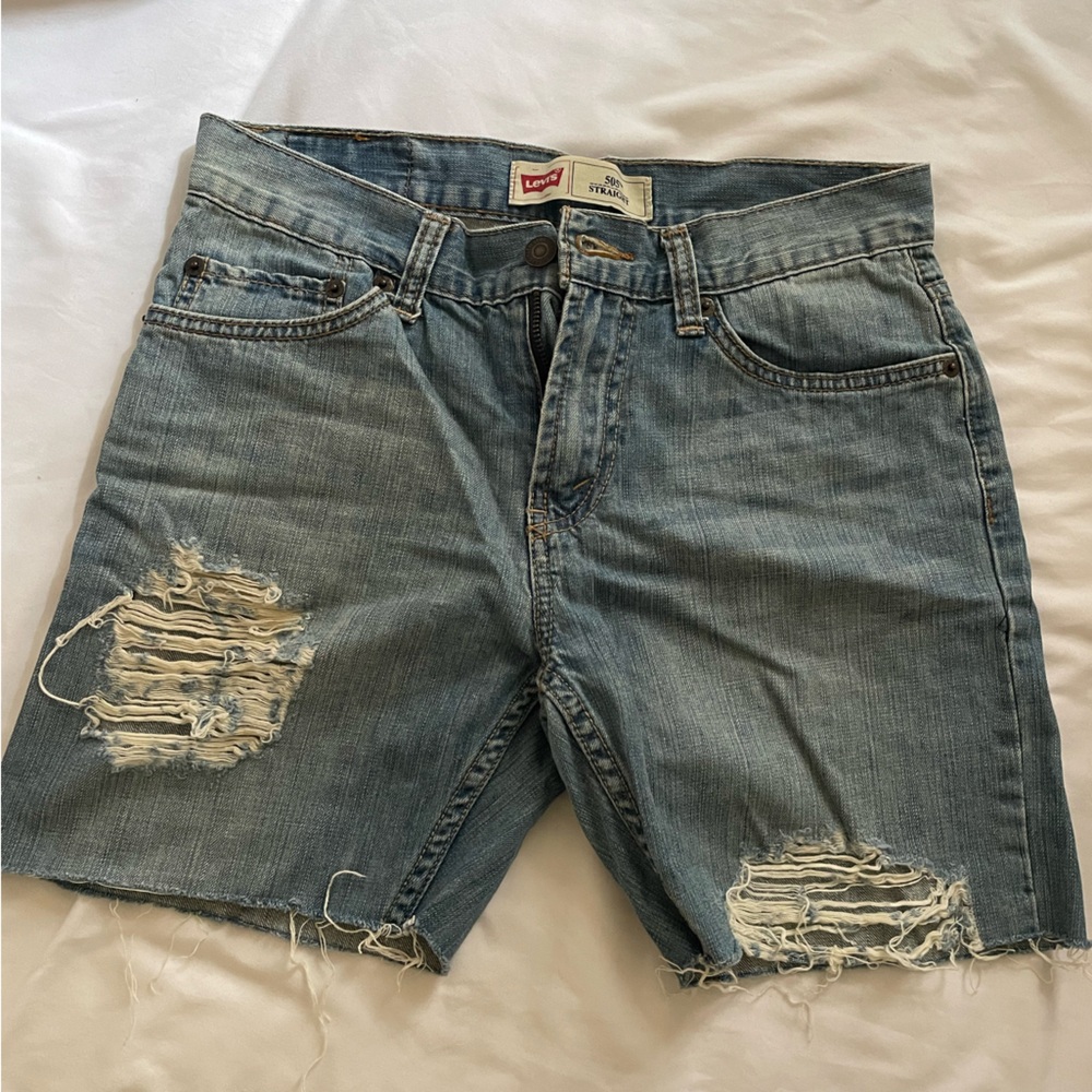 Levi's Distressed Denim Shorts 505